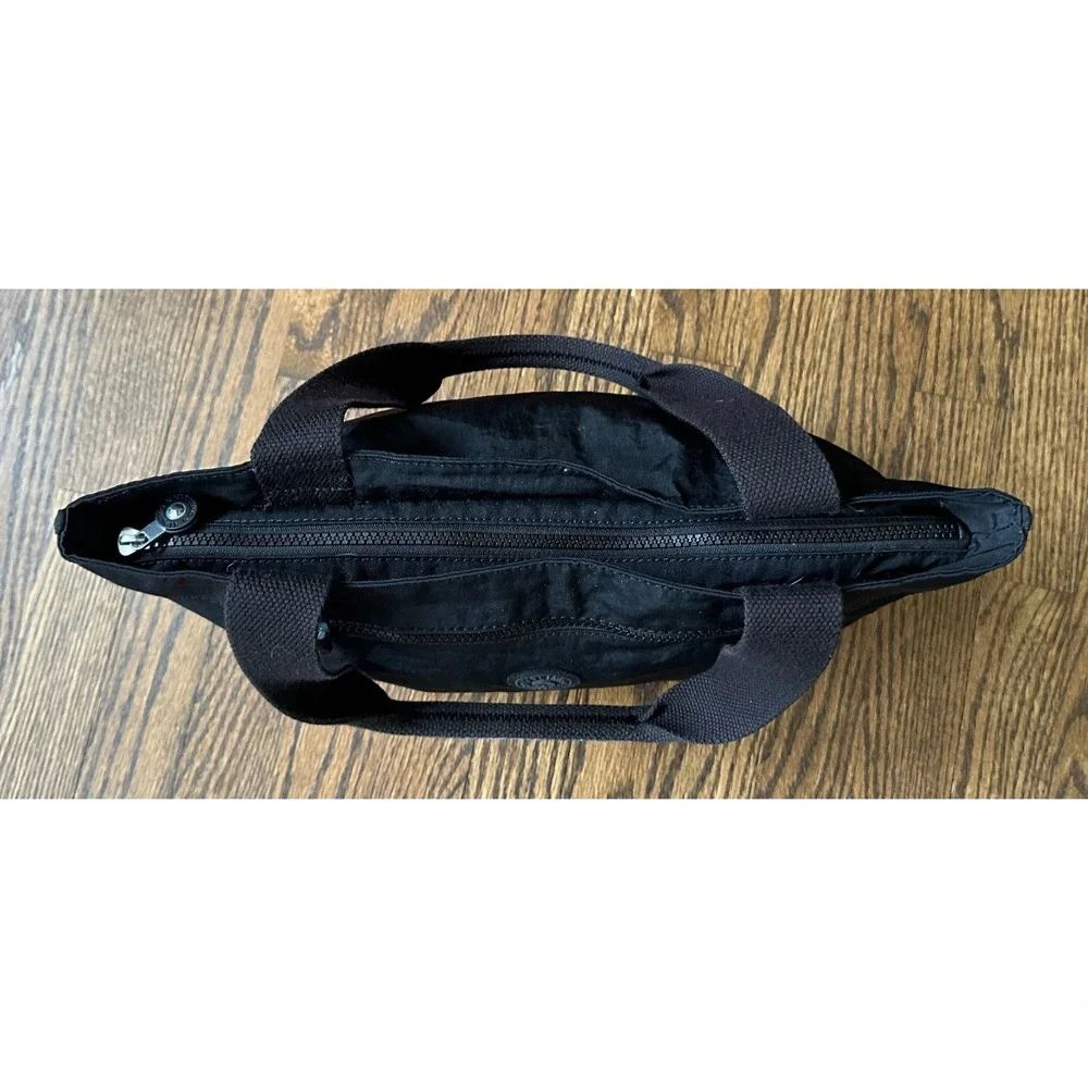 Kipling Jerimiah Tote Bag Black Nylon Zip Closure Travel Purse Medium